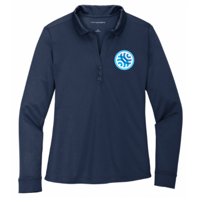 Women's NI Icon Navy LS Polo