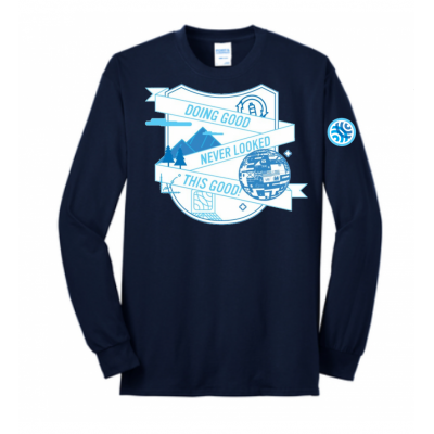Cotton DGNLTG NI Navy LS